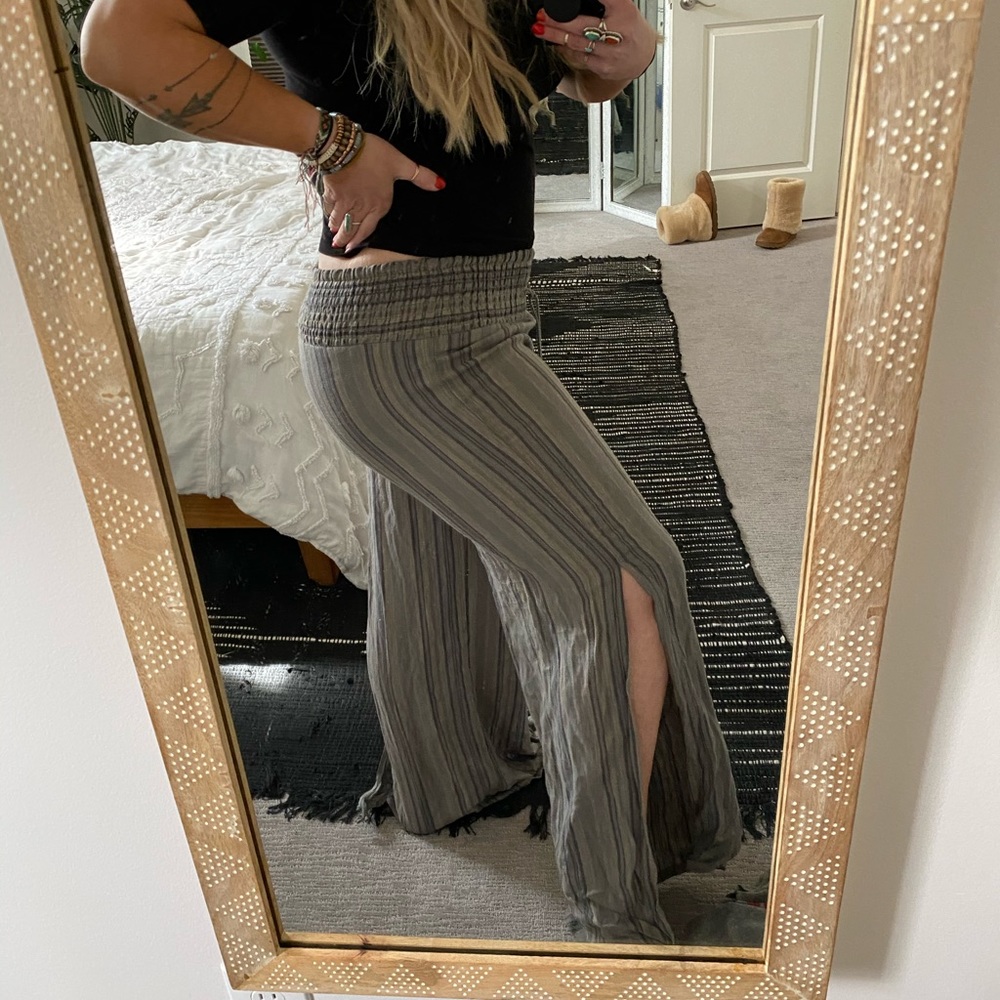 Wide leg Hippie Side Slit Pant